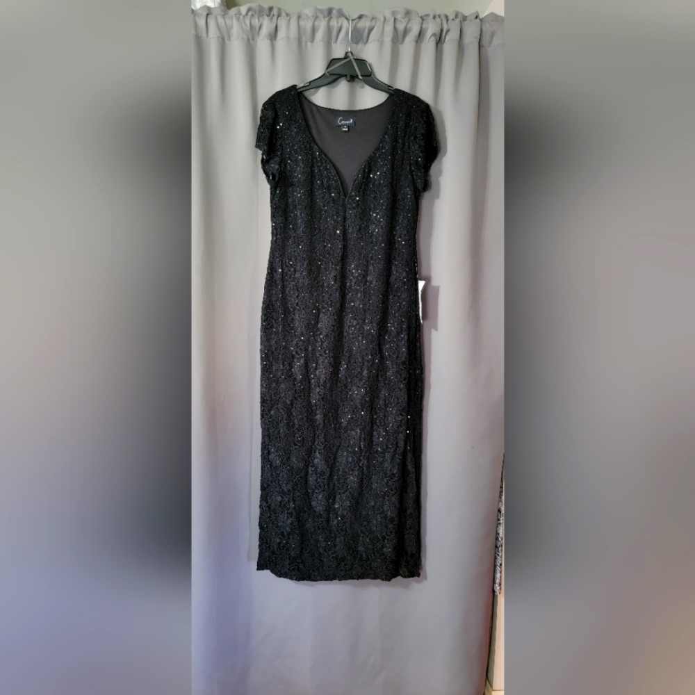 Sequined black gown